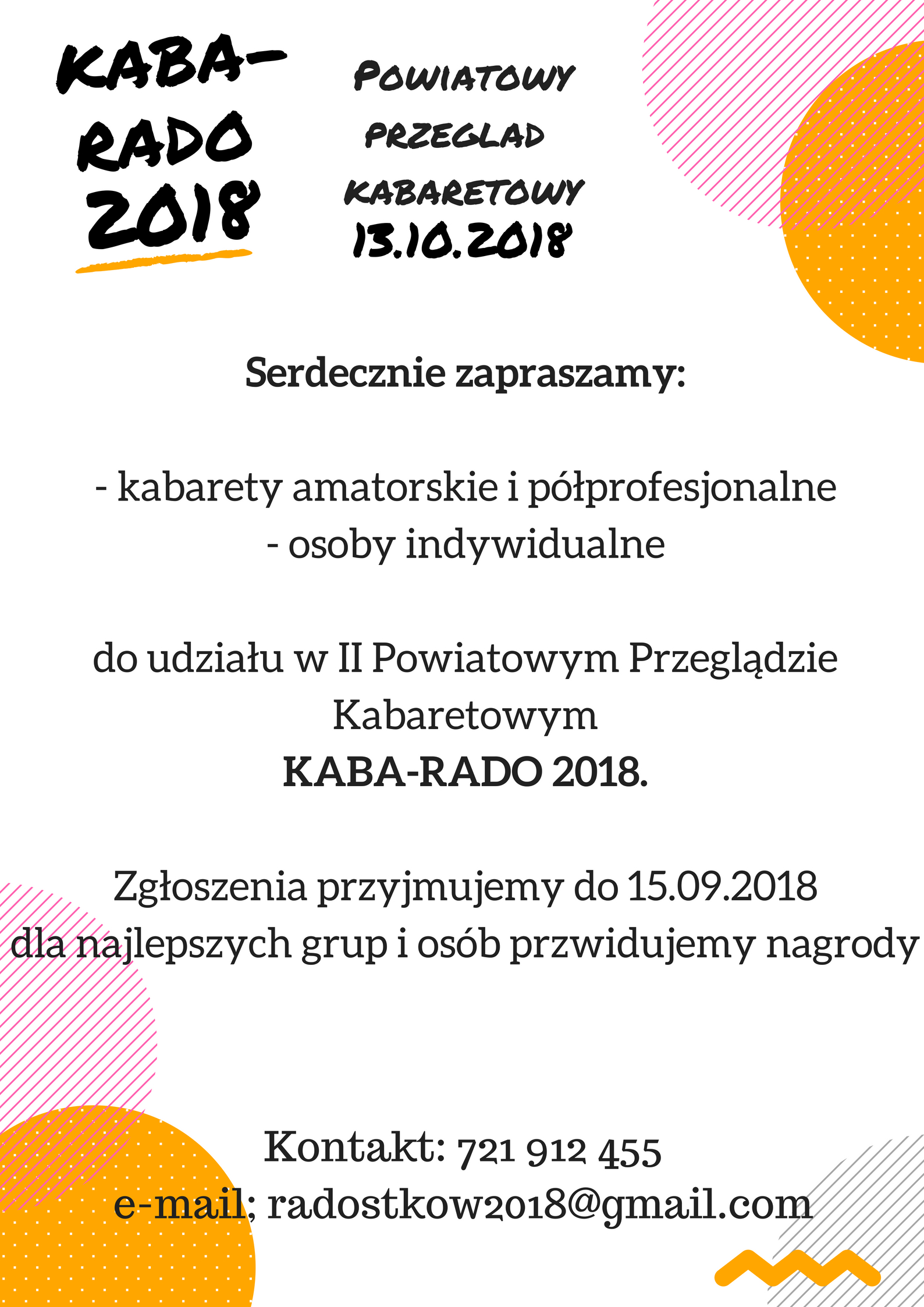 Powiatowy Przegląd Kabaretowy KABA-RADO 2018