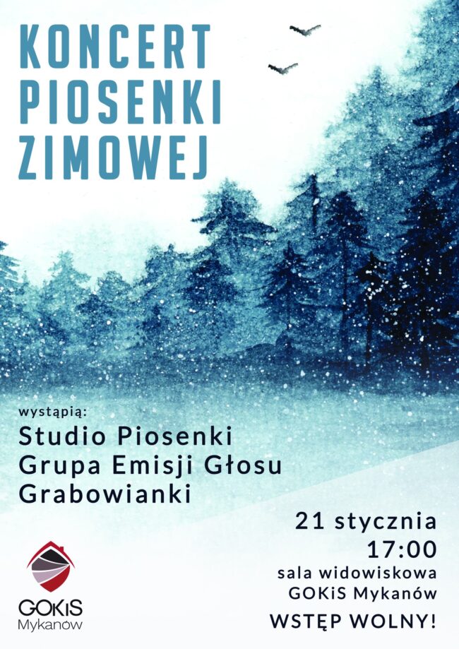 Zapraszamy na zimowy koncert w ośrodku kultury w Mykanowie!