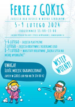 Zapraszamy na Ferie z GOKiS!